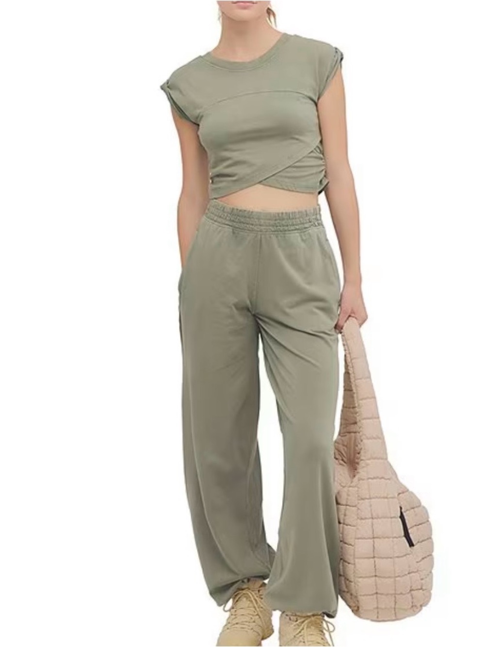 Free People two piece size medium. Color Green Grou.